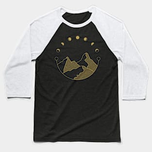moon phases and mountain sketch Baseball T-Shirt